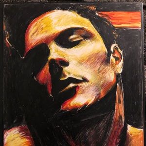 Pen ink and prismacolor drawing on clay board